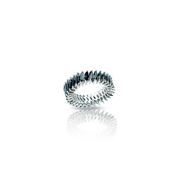 Black Spinal Eternal Silver Ring - Image 2