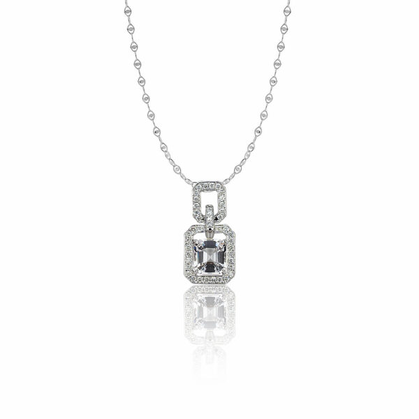 White Quartz Diamond Pendant